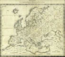 General-Karte von Europa in 25 Blättern. Skelett für Zusammenstellung der Blätter der Generalkarte von Europa mit Distanzen in deutschen Meilen