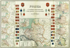 Polska : w 10 ważniejszych okresach historycznych z herbami województw i ziem do niej należących