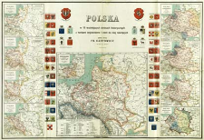 Polska : w 10 ważniejszych okresach historycznych z herbami wojew&oacute;dztw i ziem do niej należących