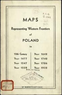 Maps representing western frontiers of Poland : in 10th century, year 1477, year 1547, year 1559, year 1648, year 1740, year 1786, year 1932