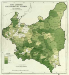 Mapa lesistości Rzeczypospolitej Polskiej = Carte de boisement de la Rèpublique Polonaise
