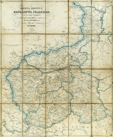 Karta dr&oacute;żna Kr&oacute;lestwa Polskiego z pokazaniem odległości na traktach pocztowych i bocznych