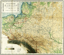 Europa Środkowa-Wschodnia : mapa fizyczna ziem polskich