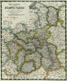 Mapa pocztowa guberni Królestwa Polskiego wraz ze skorowidzem i wykazaniem wszelkich dróg oraz odległości od nich, ułożona podług najnowszych źródeł rządowych