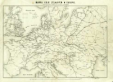 Mappa kolei żelaznych w Europie : według najświeższych dat statystycznych