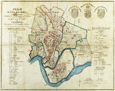 Plan miasta Krakowa w obrębie okop&oacute;w = Plan de la ville de Cracovie