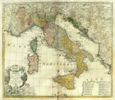 Italia in suos Statvs divisa et ex prototypo del'Isliano desumta Elementis insuper Geographiæ Schazianis accom[m]odata = Gli Stati d'Italia [...].