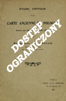&Eacute;tude critique d'une carte ancienne de Pologne dress&eacute;e par Stanislas Staszic (1806)