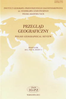 Cytowania i oddziaływanie polskich ośrodków geograficznych według Google Scholar = Citations and impact of the Polish geographical centers by Google Schoolar