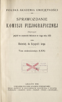 Sprawozdanie Komisji Fizjograficznej T. 70 (1936)