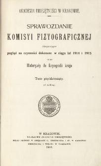 Sprawozdanie Komisji Fizjograficznej T. 50 (1914 i 1915)