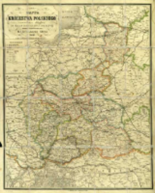 Mappa Królestwa Polskiego z oznaczeniem odległości na drogach żelaznych, bitych i zwyczajnych