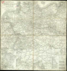 Post und Reise Karte von Deutschland und einem Theile der Nachbarstaaten bis London, Kopenhagen, Warschau, Bologna & Paris nach zuverl&auml;ssigen Quellen bearbeitet von einigen praktischen Postbeamten