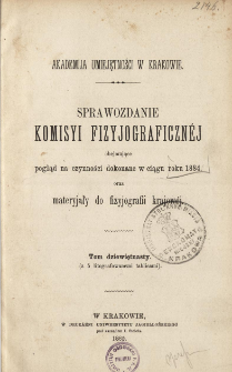 Sprawozdanie Komisji Fizjograficznej T. 19 (1888)