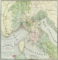 Carte générale de l'Italie pour servir à l'Histoire des Légions Polonaises en Italie sous le commendement du Général Dombrowski