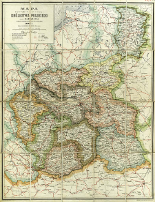 Mapa dziesięciu guberni Królestwa Polskiego