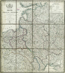 Mappa Krolestwa Polskiego w dawnych granicach z oznaczeniem podziału w roku 1830