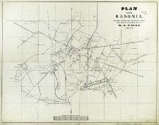 Plan miasta Radomia sporządzony podług zdjęć dokonanych z natury przez geometrę przysięgłego klasy 2-ej K. I. Pauli w 1899 roku