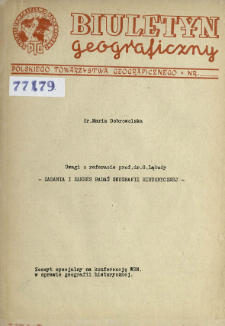 Uwagi o referacie prof. dr H. Labudy Zadania i zakres badań geografii historycznej