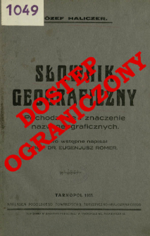Słownik geograficzny : pochodzenie i znaczenie nazw geograficznych