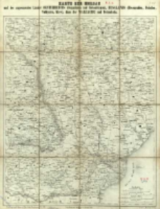 Karte der Moldau und der angrenzenden L&auml;nder Oesterreichs (Ostgalizien und Siebenb&uuml;rgen), Russlands (Bessarabien, Podolien, Volhynien, Kiew), dann der Wallachei und Dobrudscha