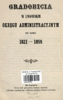 Gradobicia w lwowskim okręgu administracyjnym od roku 1821-1859.