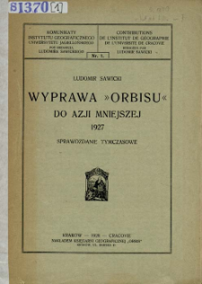Wyprawa "Orbisu" do Azji Mniejszej 1927 : (sprawozdanie tymczasowe)