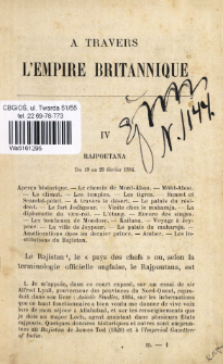 A travers l'Empire Britannique (1883-1884) : suivi de l'incendie du paquebot la "France" le 20 d&eacute;cembre 1886. T. 2