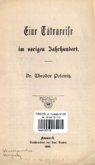 Eine Tatrareise im vorigen Jahrhundert