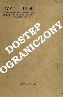 Livret-guide du II Congr&egrave;s de g&eacute;ographes et ethnographes slaves en Pologne 1927
