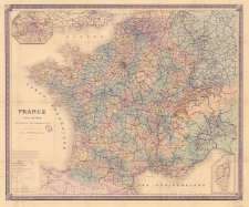 France carte générale des routes et des chemins de fer