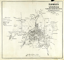 Plan miasta Wielunia według mappy z 1823 roku przez Jeometrę F. Bergemanna sporządzony