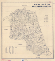 Powiat sok&oacute;lski, wojew&oacute;dztwo białostockie : mapa administracyjna i komunikacyjna w skali 1:100 000