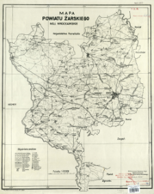 Mapa powiatu żarskiego, wojew&oacute;dztwo wrocławskie : podziałka 1:100 000