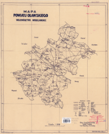 Mapa powiatu oławskiego : wojew&oacute;dztwo wrocławskie : podziałka 1:100 000