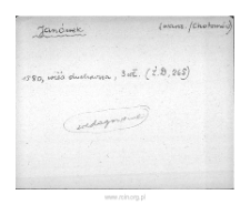 Janowek. Files of Warsaw district in the Middle Ages. Files of Historico-Geographical Dictionary of Masovia in the Middle Ages