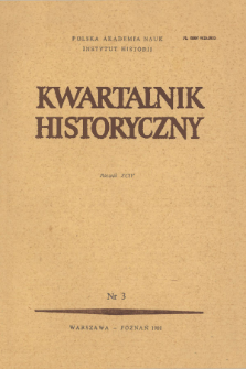 Kwartalnik Historyczny R. 94 nr 3 (1987), Title pages, Contents