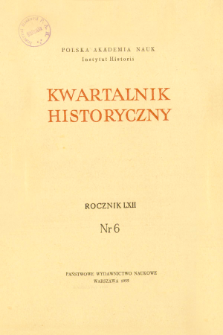 Kwartalnik Historyczny R. 62 nr 6 (1955), Title pages, Contents