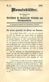 Monatsblätter Jhrg. 14, H. 11 (1900)