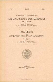 Anzeiger der Akademie der Wissenschaften in Krakau, Philologische Klasse, Historisch-Philosophische Klasse. No. 6 Juin (1902)