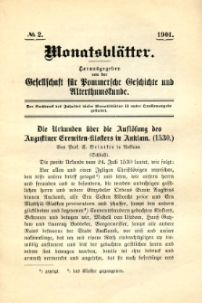 Monatsblätter Jhrg. 15, H. 2 (1901)
