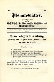 Monatsblätter Jhrg. 15, H. 5 (1901)