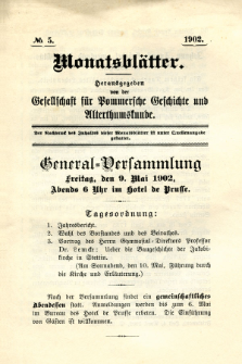 Monatsblätter Jhrg. 16, H. 5 (1902)
