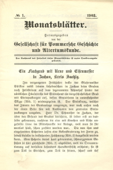 Monatsblätter Jhrg. 17, H. 1 (1903)