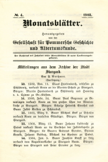 Monatsblätter Jhrg. 17, H. 4 (1903)