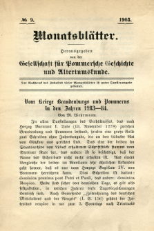 Monatsblätter Jhrg. 17, H. 9 (1903)