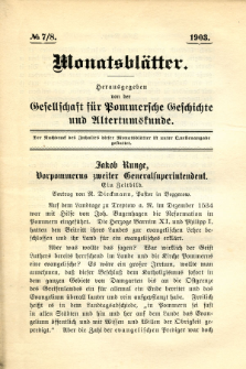Monatsblätter Jhrg. 17, H. 7/8 (1903)