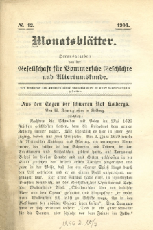 Monatsblätter Jhrg. 17, H. 12 (1903)