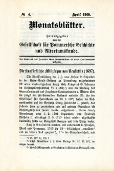 Monatsblätter Jhrg. 23, H. 4 (1909)