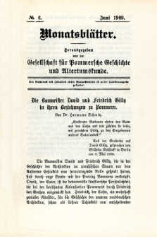 Monatsblätter Jhrg. 23, H. 6 (1909)